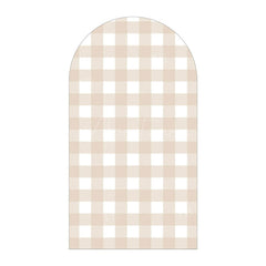 Aperturee - Aperturee Classic Checkered Pattern Arch Backdrop Crisp Grid Patterns With Clean Lines Elegant Party Decorations