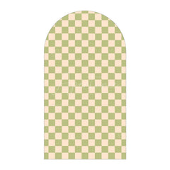 Aperturee - Aperturee Classic Checkered Pattern Arch Backdrop Crisp Grid Patterns With Clean Lines Elegant Party Decorations