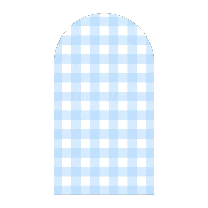Aperturee - Aperturee Classic Checkered Pattern Arch Backdrop Crisp Grid Patterns With Clean Lines Elegant Party Decorations