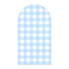 Aperturee - Aperturee Classic Checkered Pattern Arch Backdrop Crisp Grid Patterns With Clean Lines Elegant Party Decorations