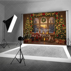 Aperturee - Aperturee Classic Christmas Toy Room Photography Backdrop Nutcrackers and Rocking Horse Holiday Mini Session Background