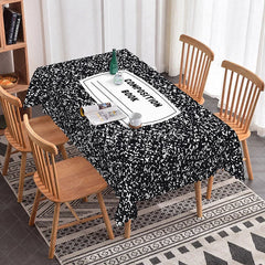 Aperturee - Aperturee Classic Composition Book Rectangle Tablecloth Black Speckled Notebook Table Cover Back to School Party Decor