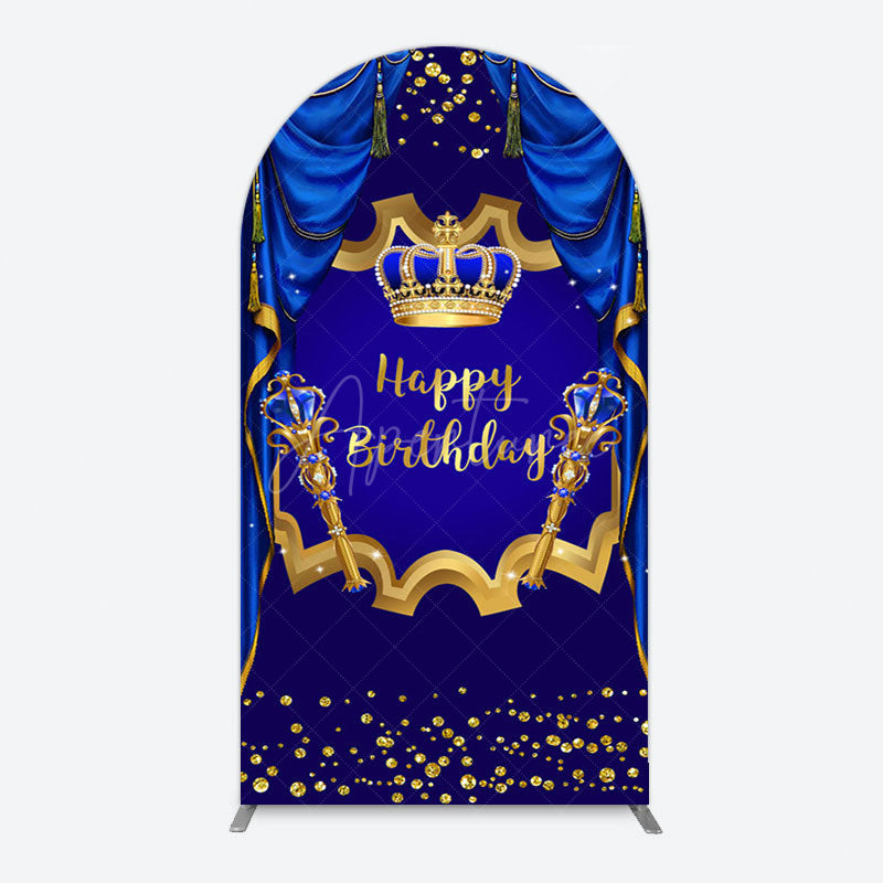 Aperturee - Aperturee Classic Crown Scepter Tassel Birthday Arch Backdrop