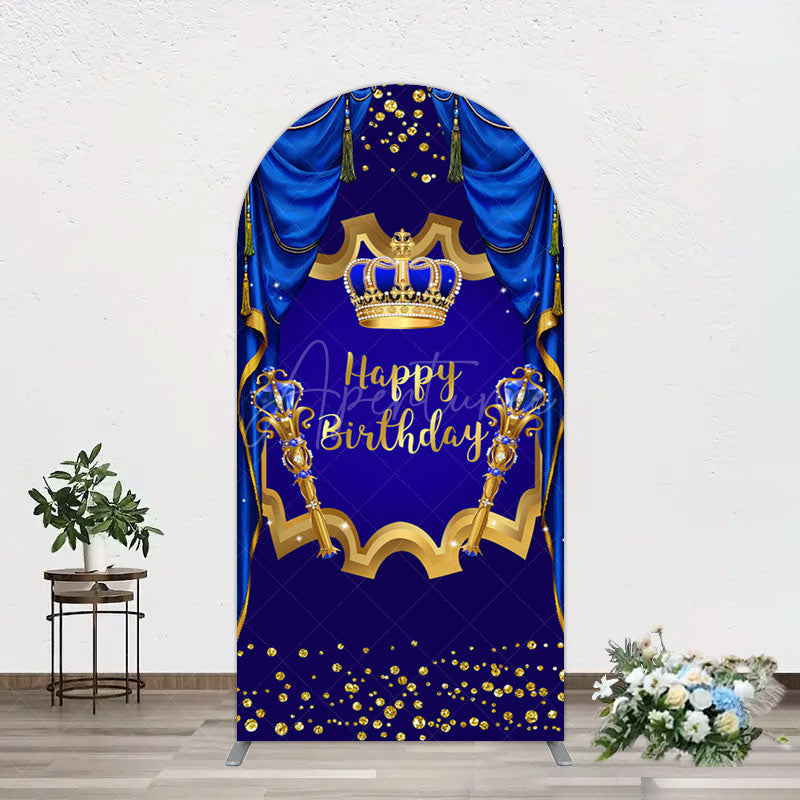 Aperturee - Aperturee Classic Crown Scepter Tassel Birthday Arch Backdrop