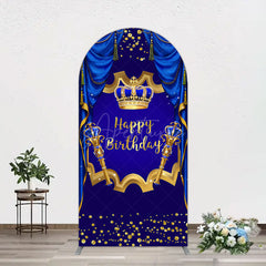 Aperturee - Aperturee Classic Crown Scepter Tassel Birthday Arch Backdrop