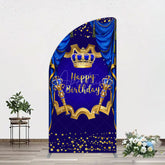 Aperturee - Aperturee Classic Crown Scepter Tassel Birthday Half Moon Arch Backdrop