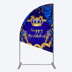 Aperturee - Aperturee Classic Crown Scepter Tassel Birthday Half Moon Arch Backdrop