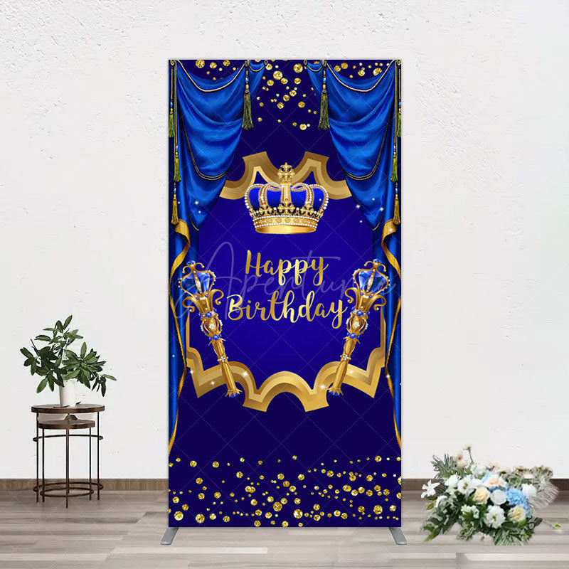 Aperturee - Aperturee Classic Crown Scepter Tassel Birthday Rectangle Backdrop