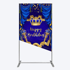 Aperturee - Aperturee Classic Crown Scepter Tassel Birthday Rectangle Backdrop