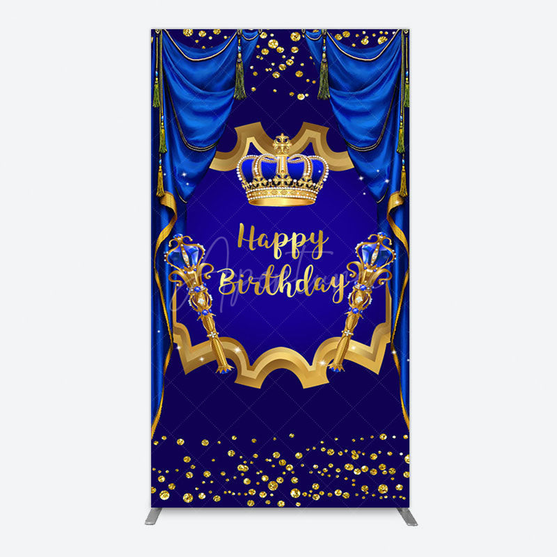 Aperturee - Aperturee Classic Crown Scepter Tassel Birthday Rectangle Backdrop