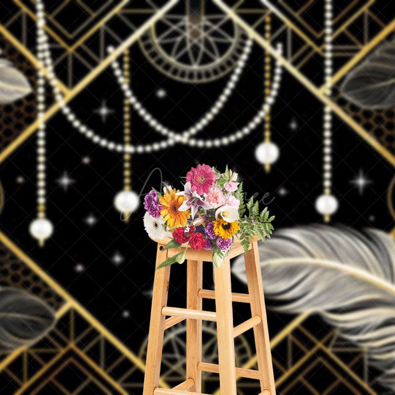 Aperturee - Aperturee Classic Gatsby Theme Pearl Lines Elegant Backdrop