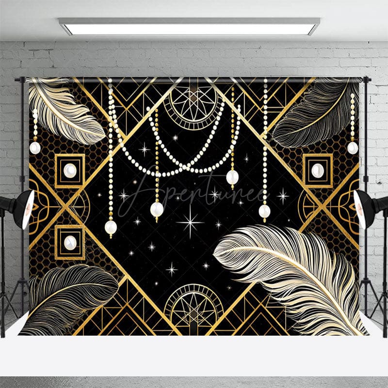 Aperturee - Aperturee Classic Gatsby Theme Pearl Lines Elegant Backdrop