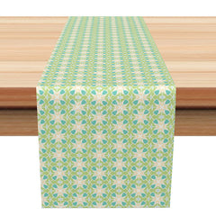 Aperturee - Aperturee Classic Geometric Table Runner in Sage Green for Modern Farmhouse and Spring Kitchen Dining Decor