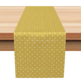 Aperturee - Aperturee Classic Geometric Table Runner with Gold and Yellow Square Pattern for Modern and Elegant Dining
