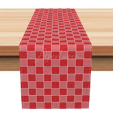 Aperturee - Aperturee Classic Gingham Table Runner in Red and Pink Simple Plaid for Valentine’s and Summer Picnic Decor