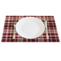 Aperturee - Aperturee Classic Plaid Geometric Patterns Set of 4 Placemats