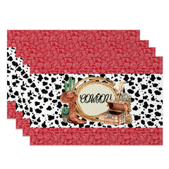 Aperturee - Aperturee Classic Retro Patterns Cowboy Set of 4 Placemats