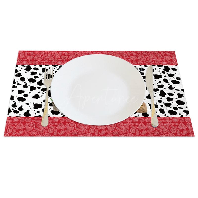 Aperturee - Aperturee Classic Retro Patterns Cowboy Set of 4 Placemats