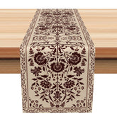 Aperturee - Aperturee Classic Slovak Folk Pattern Table Runner for Traditional European and Ethnic Kitchen Dining Decor
