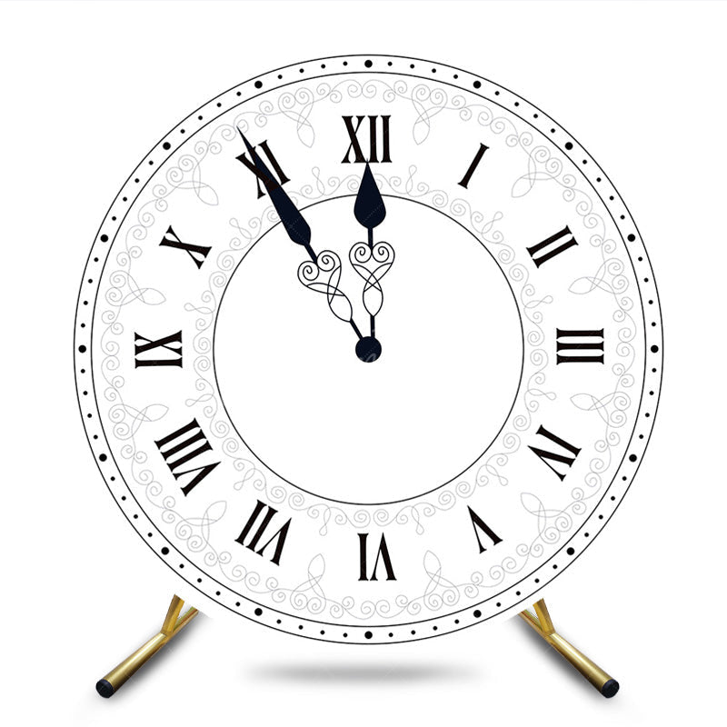 Aperturee - Aperturee Classical Retro Clock Sweet Round Birthday Backdrop