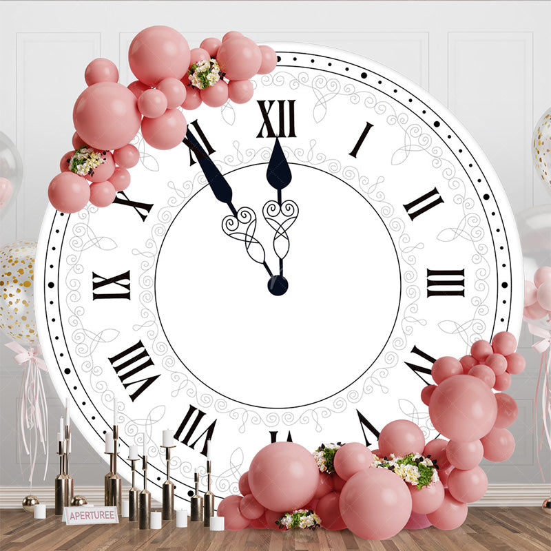 Aperturee - Aperturee Classical Retro Clock Sweet Round Birthday Backdrop