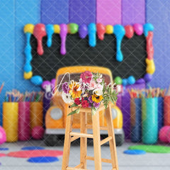 Aperturee - Aperturee Classroom Chalkboard Back To School Backdrop For Photo