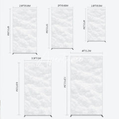 Aperturee - Aperturee Clean White Snow Texture Rectangle Arch Backdrop Winter Wonderland Holiday Party Photography Decor