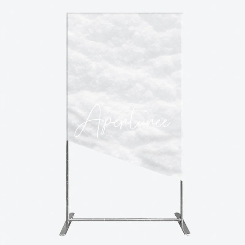 Aperturee - Aperturee Clean White Snow Texture Rectangle Arch Backdrop Winter Wonderland Holiday Party Photography Decor