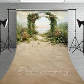 Aperturee - Aperturee Cloud Sky Greenery Floral Arch Wedding Sweep Backdrop