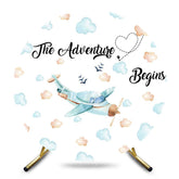 Aperturee - Aperturee Clouds Airplane The Adventure Begins Round Backdrop