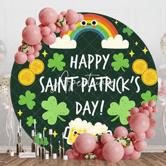 Aperturee - Aperturee Clover Rainbow Beer Round St Patricks Day Backdrop