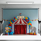 Aperturee - Aperturee Clown Elephant Circo Circus Cake Smash Photo Backdrop