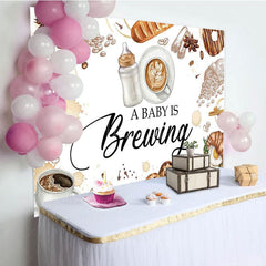 Aperturee - Aperturee Coffee Beans A Baby Is Brewing Baby Shower Backdrop