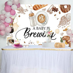 Aperturee - Aperturee Coffee Beans A Baby Is Brewing Baby Shower Backdrop