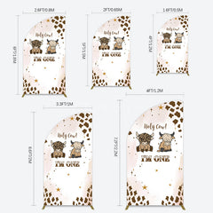 Aperturee - Aperturee Coffee Cow Pattern Im One Birthday Half Moon Arch Backdrop