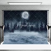 Aperturee - Aperturee Cold Night Moon Forest Snow Winter Photo Backdrop