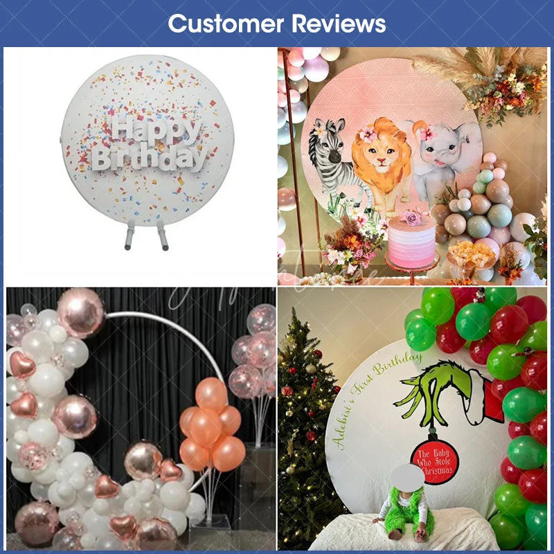 Aperturee - Aperturee Collapsible Tabletop Hoop Stand Silver Round Arch Frame Stand for Party Decor