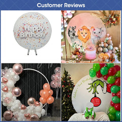 Aperturee - Aperturee Collapsible Tabletop Hoop Stand Silver Round Arch Frame Stand for Party Decor