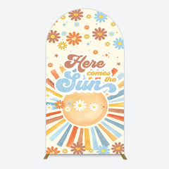 Aperturee - Aperturee Color Daisy Here Comes The Sun Birthday Arch Backdrop