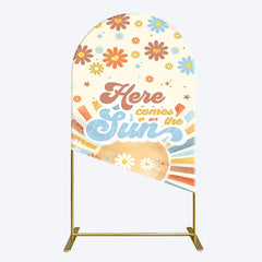 Aperturee - Aperturee Color Daisy Here Comes The Sun Birthday Arch Backdrop