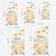 Aperturee - Aperturee Color Daisy Here Comes The Sun Birthday Half Moon Arch Backdrop