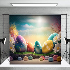 Aperturee - Aperturee Color Eggs Bunny Spring Easter Room Set Backdrop