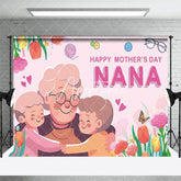 Aperturee - Aperturee Color Floral Family Heart Happy Mothers Day Backdrop