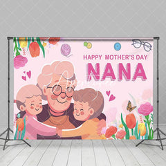 Aperturee - Aperturee Color Floral Family Heart Happy Mothers Day Backdrop
