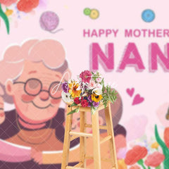 Aperturee - Aperturee Color Floral Family Heart Happy Mothers Day Backdrop