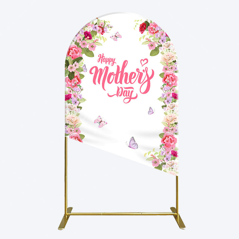 Aperturee - Aperturee Color Floral Spring Happy Mothers Day Arch Backdrop