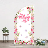 Aperturee - Aperturee Color Floral Spring Happy Mothers Day Half Moon Arch Backdrop