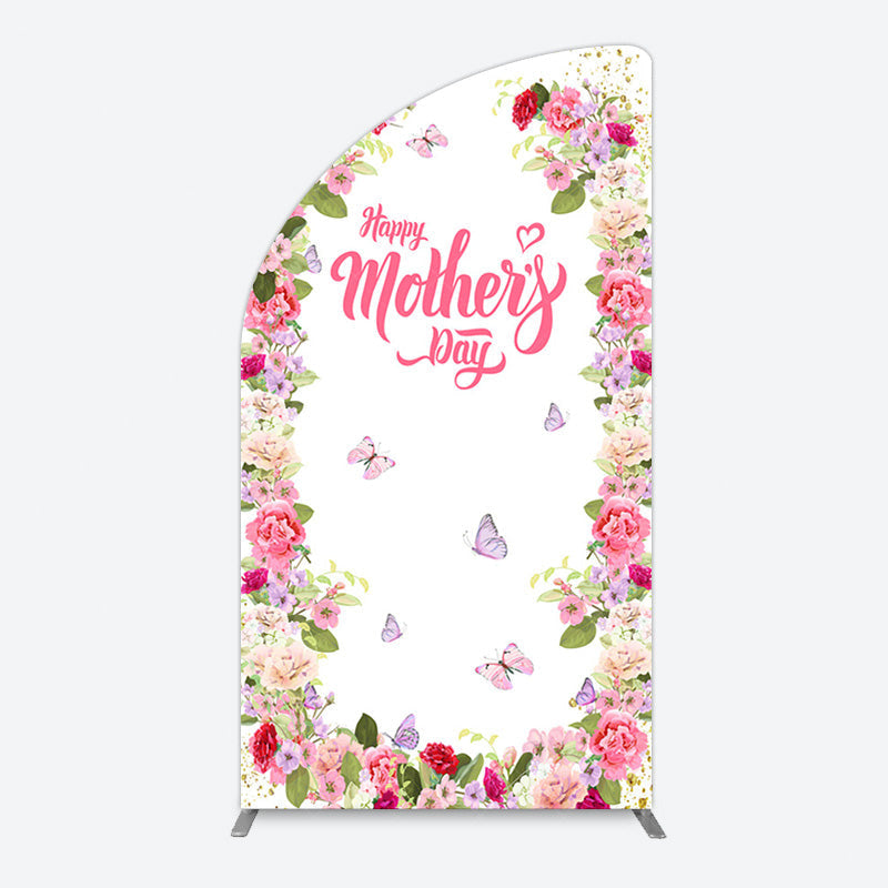 Aperturee - Aperturee Color Floral Spring Happy Mothers Day Half Moon Arch Backdrop