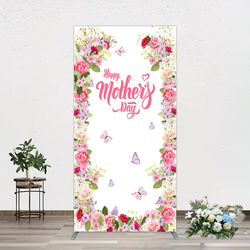 Aperturee - Aperturee Color Floral Spring Happy Mothers Day Rectangle Backdrop