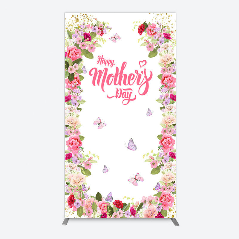 Aperturee - Aperturee Color Floral Spring Happy Mothers Day Rectangle Backdrop